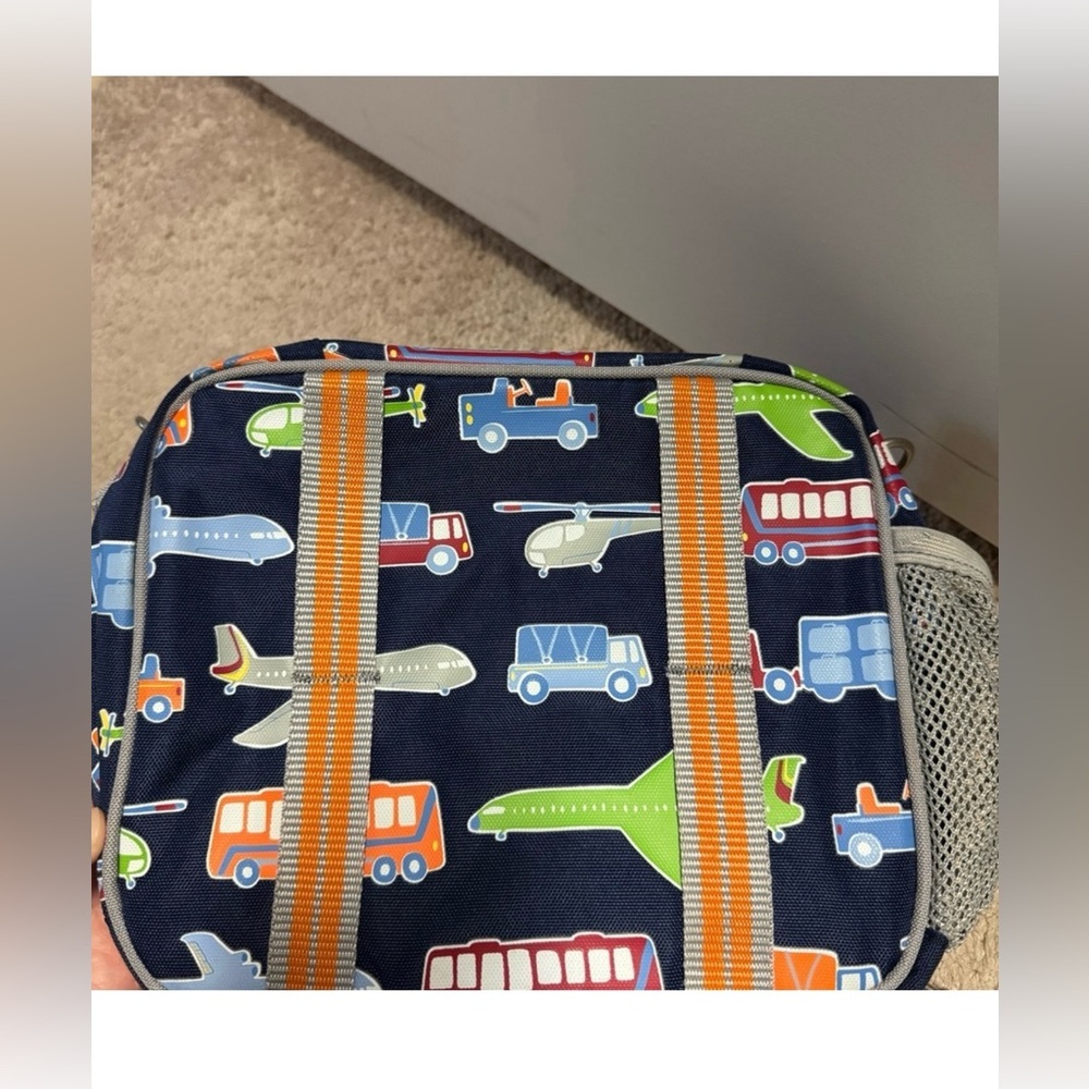 Pottery Barn Kids Backpack with Vehicle Print - Blue and Gray with Lunch Bag - Picture 5 of 6